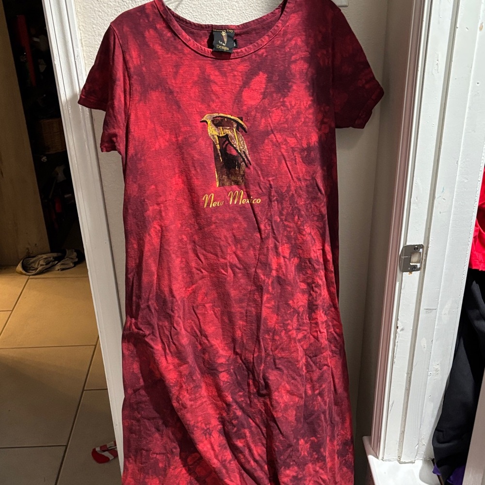 Genoa Bay Designs Red Tye Dye New Mexico Dress M